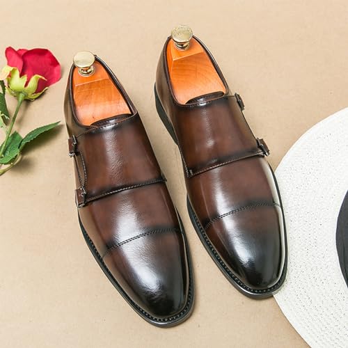 YZABEL Slip-On Men's Leather Shoe Fashion Dress Shoes Pointed Toe Split Casual Formal Loafers Business Wedding Oxfords Formal Tuxedo Shoes for Men3