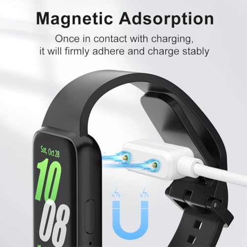 Image of ZORBES 3.3Ft /1M USB C Watch Charger Cable for Samsung Fit 3 (1.6'' Display), Replacement Galaxy Fit 3 Smart Charger Cable, Dual Pin Magnetic Charging for Samsung Watch (White)