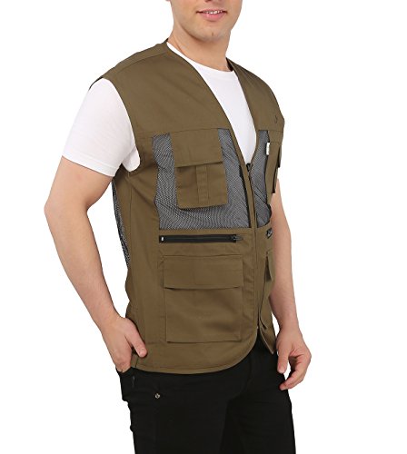 Image of ASHDAN Photographer Durable Vest. Sleeveless Regular Size Outdoor Expedition Jacket. Netted Ventilation