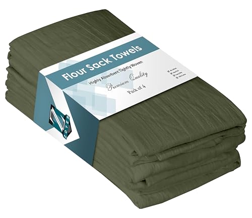 ZOYER Flour Sack Towels 28' x 28', 4 Pack - 100% Cotton Dish Towel - Machine Washable TeaTowels...