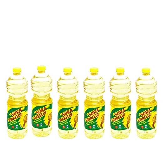 6 x 1 litro de aceite de girasol I aceite de cocina I aceite de freír I aceite para freír I Ideal para hornear freír y ensaladas