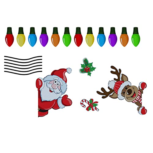 Imanes de coche navideños reflectantes y decoraciones de Navidad para nevera