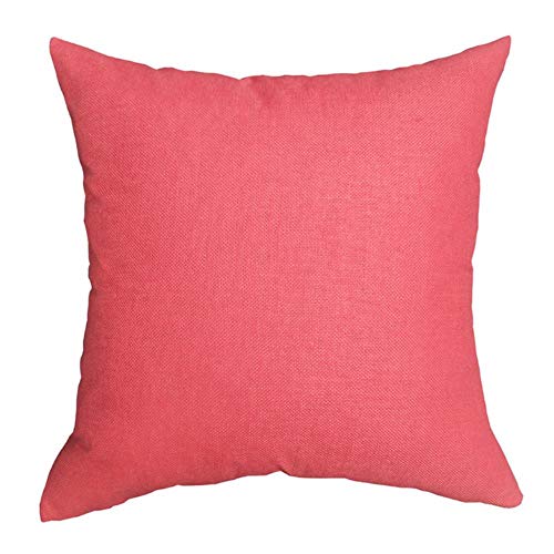 1 funda de cojín de lino de 40 x 40 cm, para decoración del hogar, sofá, cama, decoración de almohada, funda de almohada decorativa, color rojo sandía Cover