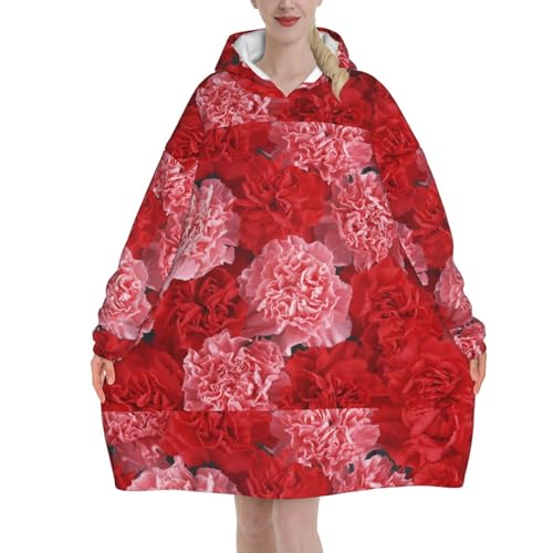 Sweat à capuche couverture flanelle motif fleurs cadeau idéal
