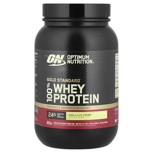 Optimum Nutrition 100 Percent Whey Gold Standard Sports Supplements, 908 g, Vanilla Ice Cream