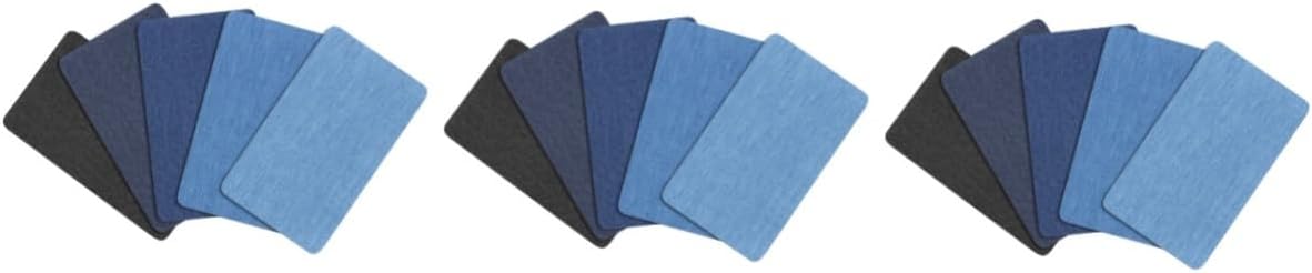 Lurrose 15pcs Denim Patches Self-Adhesive Repair Stickers for Clothing Bags and Arts Crafts for Jeans Hats and Shoes Appliques for Easy Decoration