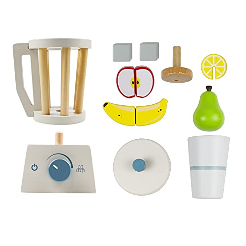 Pairpear U14003 Smoothie Maker Blender Set - Wooden Toy Mixer Food Play Kitchen 14 Pcs Accessories For Kids thumb #3