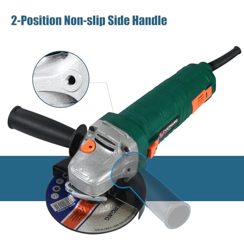 Image of Angle Grinder, 7.5-Amp 4 1 /2 Angle Grinder Tool, Variable Speed Angle Grinder, Electric Grinder Power Tools, Polishing and Rust Removal Capabilities, Non-Slip and Shockproof Handle