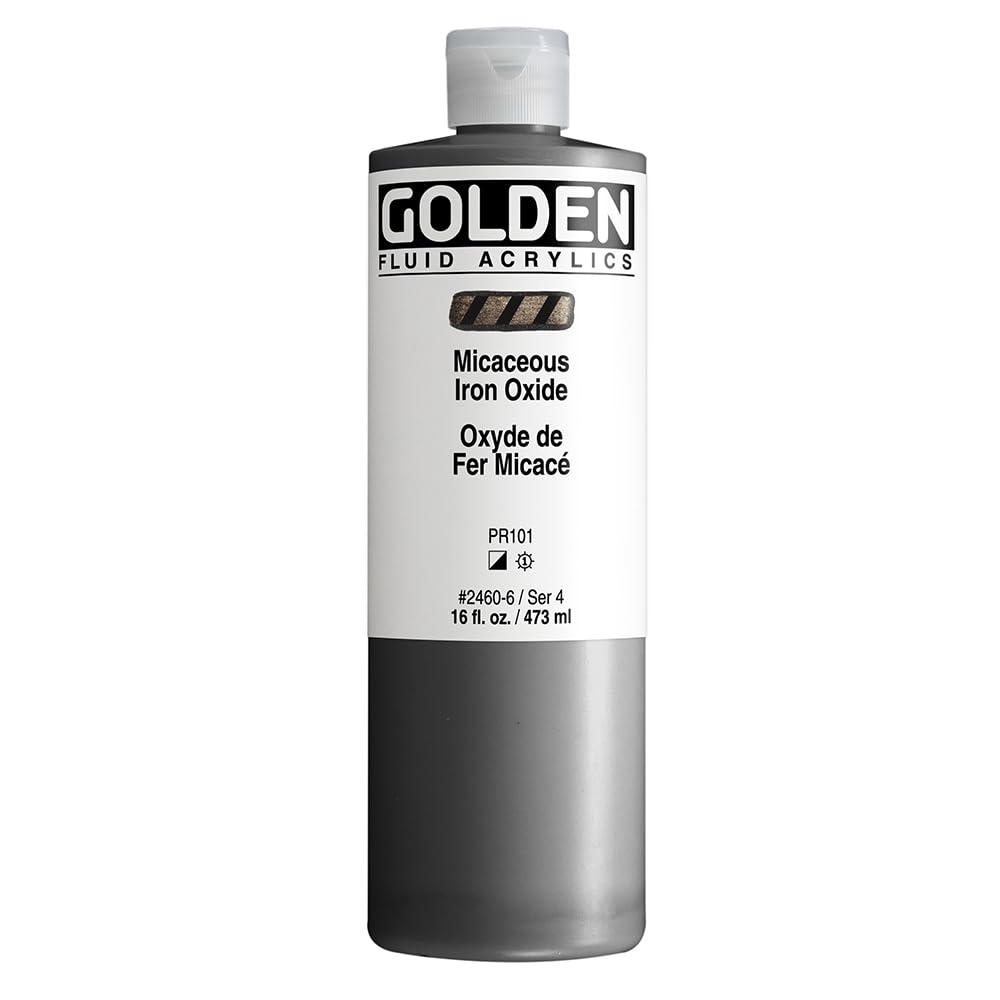 Golden Fluid Acrylic Paint - Iridescent Micaceous Iron Oxide 1 Ounce Bottle