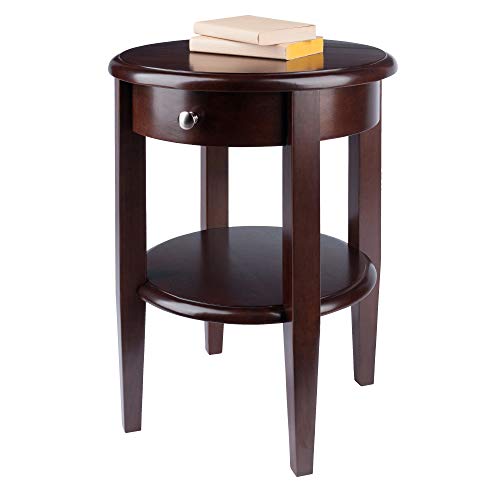 Winsome Wood Round End Table with Drawer and Shelf, Antique Walnut by Winsome - Image 6