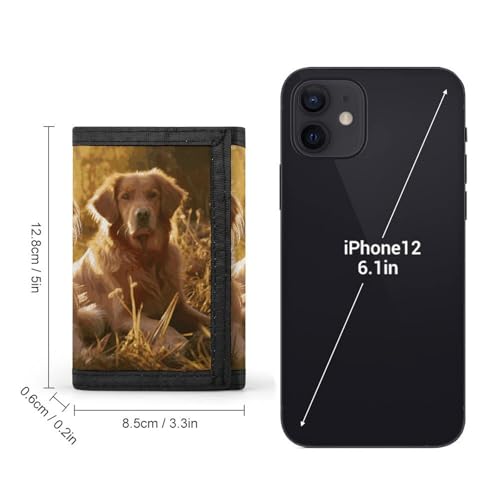 Small Wallet - Trifold Wallets Two Golden Retrievers Purse with 1 Cash Compartment And 8 Card Slots Money Clip2