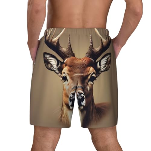 Short de bain léger imprimé tête de cerf pour la plage - 7