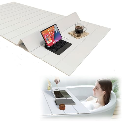 お風呂 蓋 折りたたみ式風呂蓋 冬の入浴時に保温効果を発揮 お風呂のふた 浴槽へのほこりの侵入を防止 高い耐荷重性を持ち、物品を置くことが可能 折りたたみ式で収納が簡便 使いやすい設計 (65X129CM)