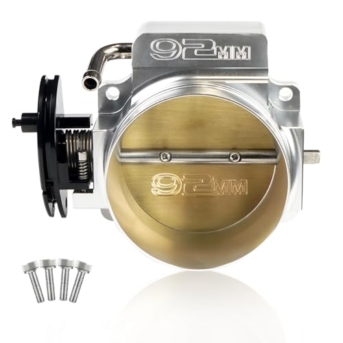 POSENG 92mm Throttle Body for LS1 LS2 LS3 LS6 LS7 LSX LS 4 Bolts Drive by Cable without TPS IAC Aluminum Silver HTRACING