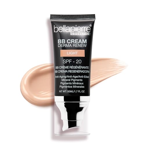 Image of Bellapierre BB Cream with SPF 20, Tinted Moisturizer & Lightweight Foundation Makeup, Buildable Light-to-Medium Coverage, Soft Matte Finish, Paraben-Free, Cruelty-Free, 1.7 fl oz – Light