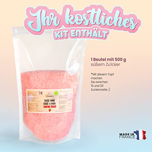 GREENDOSO® Zuckerwatte Zucker für Zuckerwattemaschine 500 Gr Erdbeere - Natürliche Aromen & Farbstoffe – Bild 3