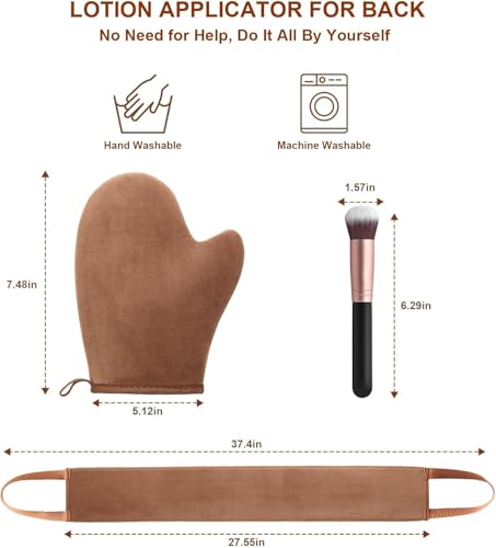 Guante Autobronceador Corporal Kit - 3 Pack de Doble Manopla Autobronceador Kit Guantes para Aplicador Crema Espalda Aplicador Cepillo Bronceador - imagen 5