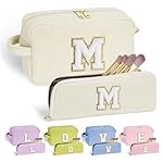 YOOLIFE Mothers Day Gifts - Initial Travel Makeup Bag Cosmetic Bag Friend Birthday Gifts for Women Mom Teen Girls