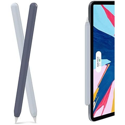 AHASTYLE Apple Pencil Cover Silicone 2 Packs - Apple Pencil Holder Ultra Thin Apple Pencil Case Compatible with Apple Pencil 2nd Generation (2 Pack, Midnight Blue & Light Blue) Cover