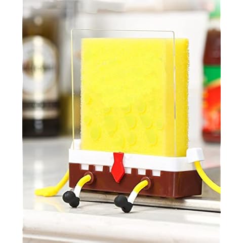 MIZZM Sponge Holder for Spongebob ,Cute Cartoon Sponge Holder,Holder for Kitchen Cleaning Sponges with Spon and Acrylic Sheet for Sponges, Scrubbers, Soap, Kitchen, Bathroom Cover