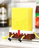 MIZZM Schwammhalter für Spongebob, niedlicher Cartoon-Schwammhalter, Halter für Küchenreinigungsschwämme mit Schwamm und Acrylfolie für Schwämme, Schrubber, Seife, Küche, Bad