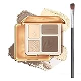 Paleta Contorno De Maquillaje 4 En 1, Resaltador, Cara Iluminador, Polvo Shimmer Glow Larga Duración 2#, Pincel Incluido...