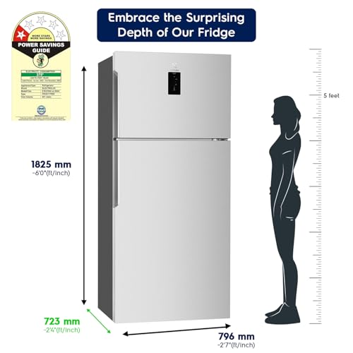 Image of Electrolux 537L 1 Star Inverter Frost Free Double Door Refrigerator, TasteLockAuto & TasteGuard Technology, UltimateTaste 500, ETE5700C-A, Arctic Silver Steel