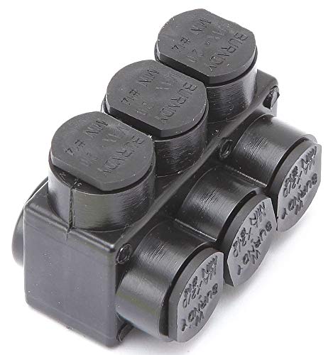 Burndy 219L 3-Port Insulated Multitap Connector, Single-Sided Entry, L, 2/0 AWG Max Conductor Size - 1PL2/03