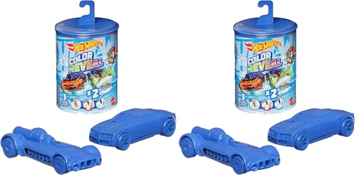 Image of Hot Wheels 2 Toy Cars (Assorted Styles, One Random Set), Colour Reveal Toy Vehicles in 1:64 Scale, Includes 2 Colour Shifters, 3 Reveals in Hot and Cold Water, Cars for Kids Ages 3 and Up, GYP13