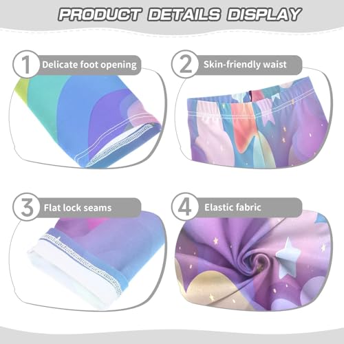 Toddler Girls Leggings Printed Yoga Pants Leggings Glowing Kawaii Rainbow Star for Kids3