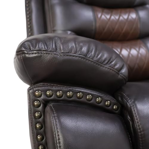 Sillón reclinable Marrón con tapizado cuero sintético miniatura 7