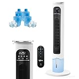 Ventilador de Torre Giratorio Con Control Remoto, Temporizador, Purificador de Aire, Enfriamiento