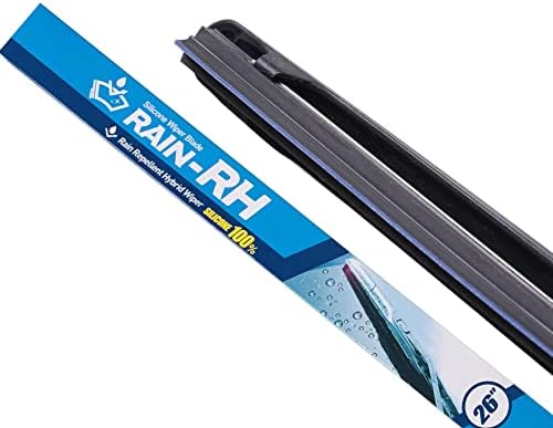 RAIN-RH 100% Silicone Wiper Blades 26 inch, Water Repellency Hybrid Windshield Wipers, Automotive Replacement Windshield Wiper Blades (Pack of 1)