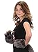 Fingerless Gray Paw Costume Gloves - Faux Fur Gloves with Elastic Wrists Standard