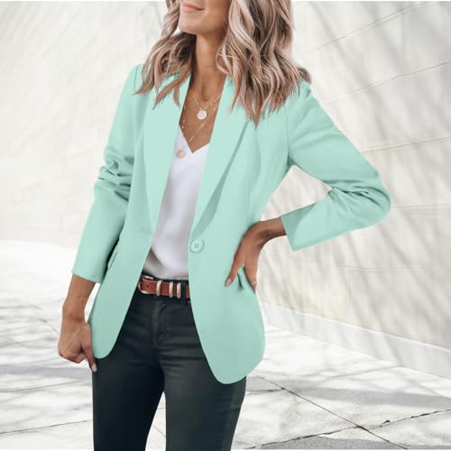 Womens Casual Blazers Open Front Long Sleeve Blazers Solid Color Profession Business Work Office Suit Jackets Blazer2