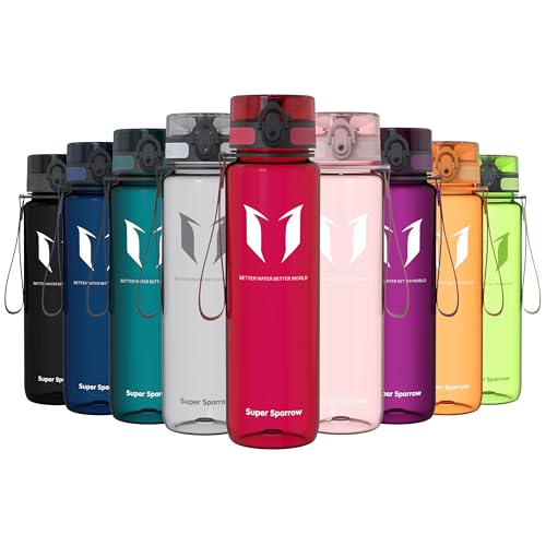 Sparrow Botella Agua Deportiva 1Litro - Sin BPA -Tritan Cantimplora 1-Click