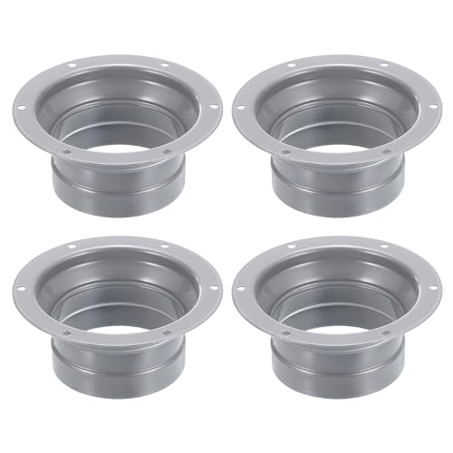 PATIKIL 3 Pollici Flangia Raccordo per Tubo, 4pz Tubo Dritto Raccordo in Metallo Condotto dell'Aria Ventilazione Rotondo Flangia per Riscaldamento Raffreddamento Ventilazione Sistemi HVAC