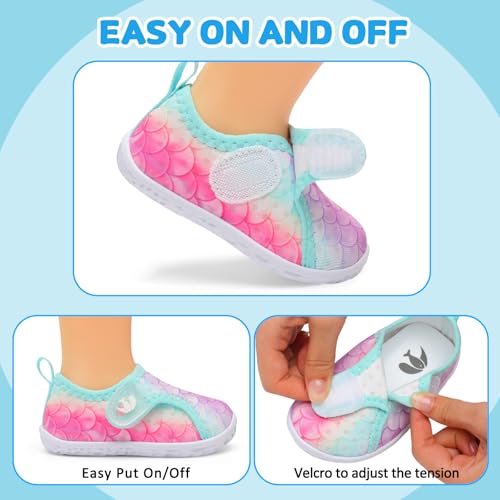 Image of FEETCITY Boys Girls Water Shoes Kids Aqua Socks Quick Dry Barefoot for Beach Swimming Pool