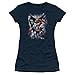 Trevco JLA-The Coming Storm Short Sleeve Junior Sheer Tee, Navy - XL