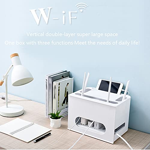 Boîte rangement routeur de bureau en finition premium pour décodeur TV - 2
