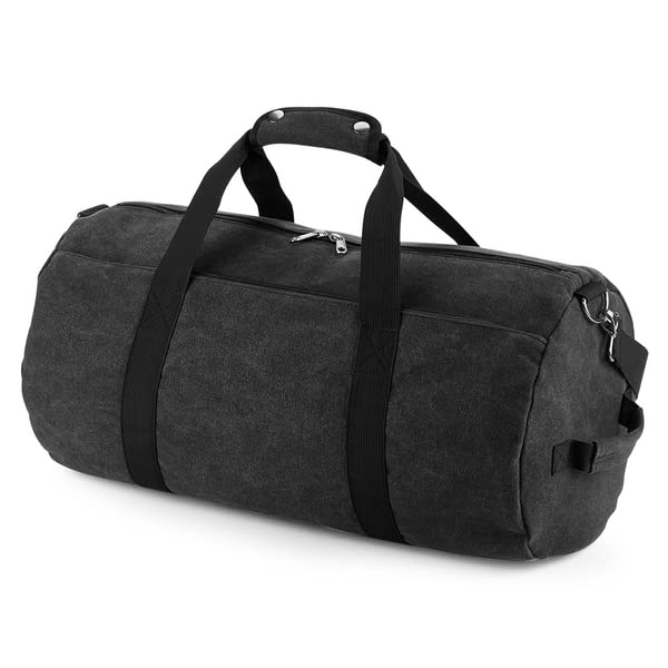 Sac baril en toile vintage COOZO millésime noir grand compartiment taille unique