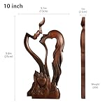 Wooden Kissing Couple Ornament, Abstract Couple Portrait Sculpture Romantic Love Statue Decor Gift for Women Anniversary Valentine Wedding - 10 Inch - Image 2