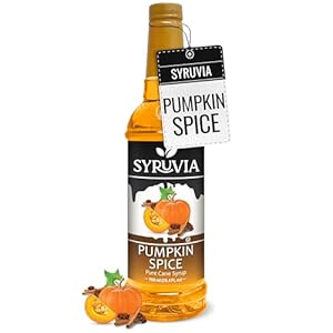 Syruvia Pumpkin Spice Syrup for Coffee 25.4 Ounces Pumpkin Spice Flavored Coffee Syrup