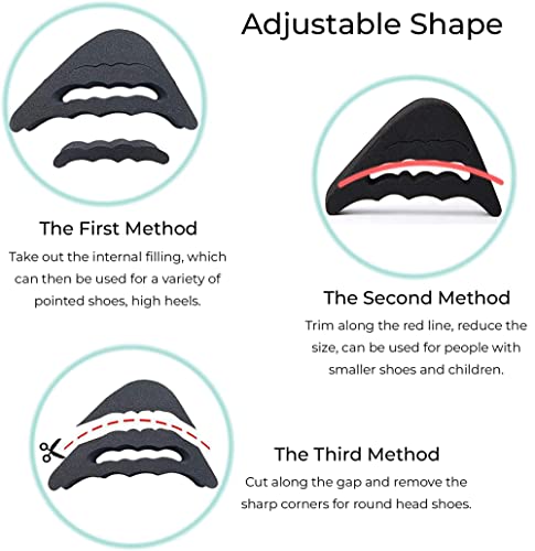 Image of 2 Pcs Shoe Fillers for Women, Shoe Insoles for Women /Men,Shoe Inserts for Big Shoes,Shoe Pad Heel Pads for Women Shoes, Shoe Back Pads, Shoe Tightener Pads, Shoe Fitting pad Toe Filler, 1 Pair