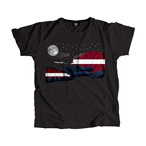 T-shirt Lettonie Night Clouds en coton premium de qualité supérieure