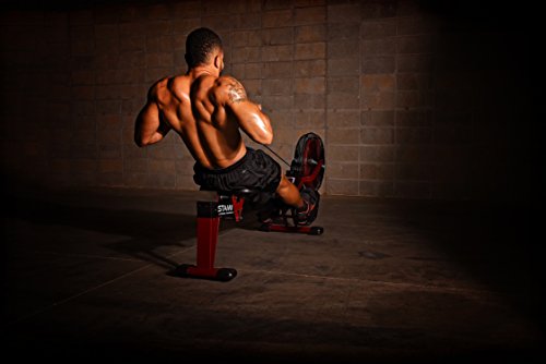 Stamina | X Air Rower - Rower Machine With Smart Workout App - Rowing Machine With Air Resistance For Home Gym Fitness - Up To 250 Lbs Weight Capacity - Black/Red #TOP7