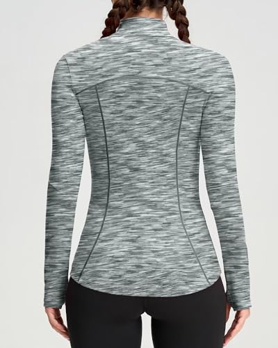 QUEENIEKE Women's Running Jacket Breathable Lightweight Sports Jacket Zipper Workout Jacket with Pocket for Yoga Fitness