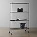 Amazon Basics 4-Shelf Adjustable, Heavy Duty Storage Shelving Unit on 3'' Wheel Casters, Metal Organizer Wire Rack, 36