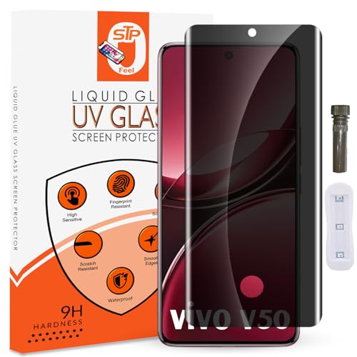 Image of UV Advanced Privacy Tempered Glass Screen Protector Compatible for Vivo V50 5G (6.77 Inch, Pack of 1) Full Edge to Edge Coverage Anti-Spy /Anti-Peeping 9H Hardness