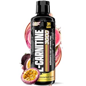 Nutrex Research L Carnitine 3000 – Clinically Dosed L-Carnitine Liquid for Energy, Metabolism & Muscle Recovery – Delicious Passionfruit Guava – No Sugar, No Carbs, No Stimulants – 31 Servings